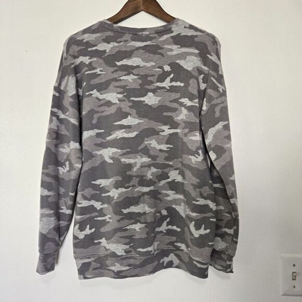 ATHLETA Balance Pullover Sweatshirt Size Medium Camo Lux Dark Gray Top Women's - Picture 5 of 7